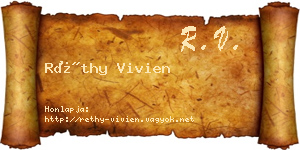Réthy Vivien névjegykártya