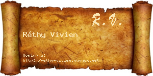 Réthy Vivien névjegykártya